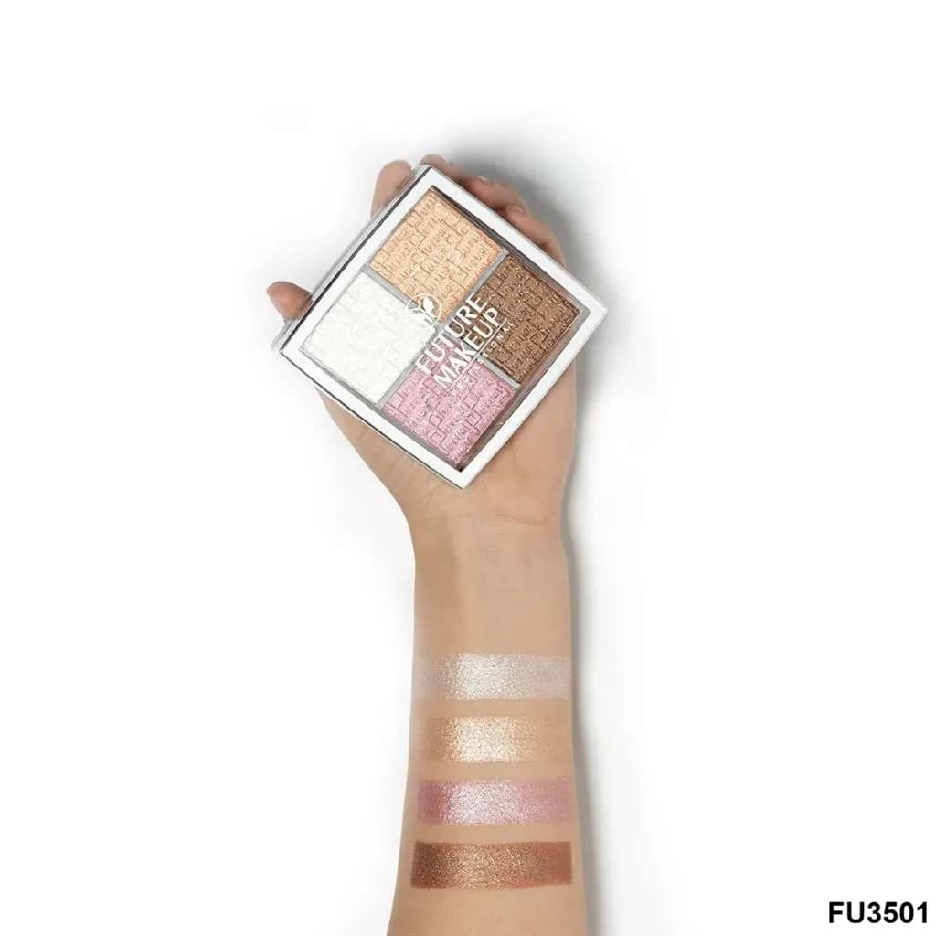 پالت هایلایتر ۴ رنگ FU3501 فیوچر میکاپ | Future Makeup 4 Color Highlighter Palette — تصویر ۳
