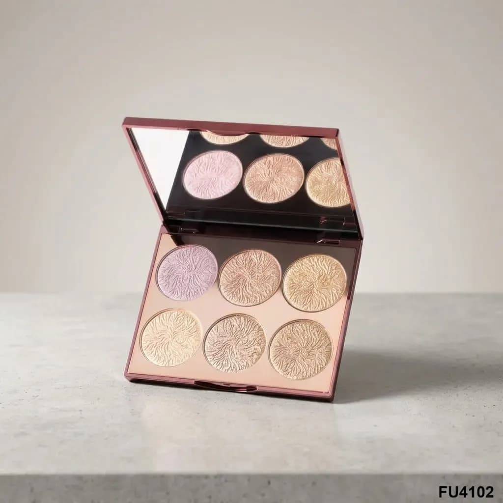 پالت هایلایتر FU4102 فیوچر میکاپ | Future Makeup 6 Color Highlighter Palette FU4102 — تصویر ۲