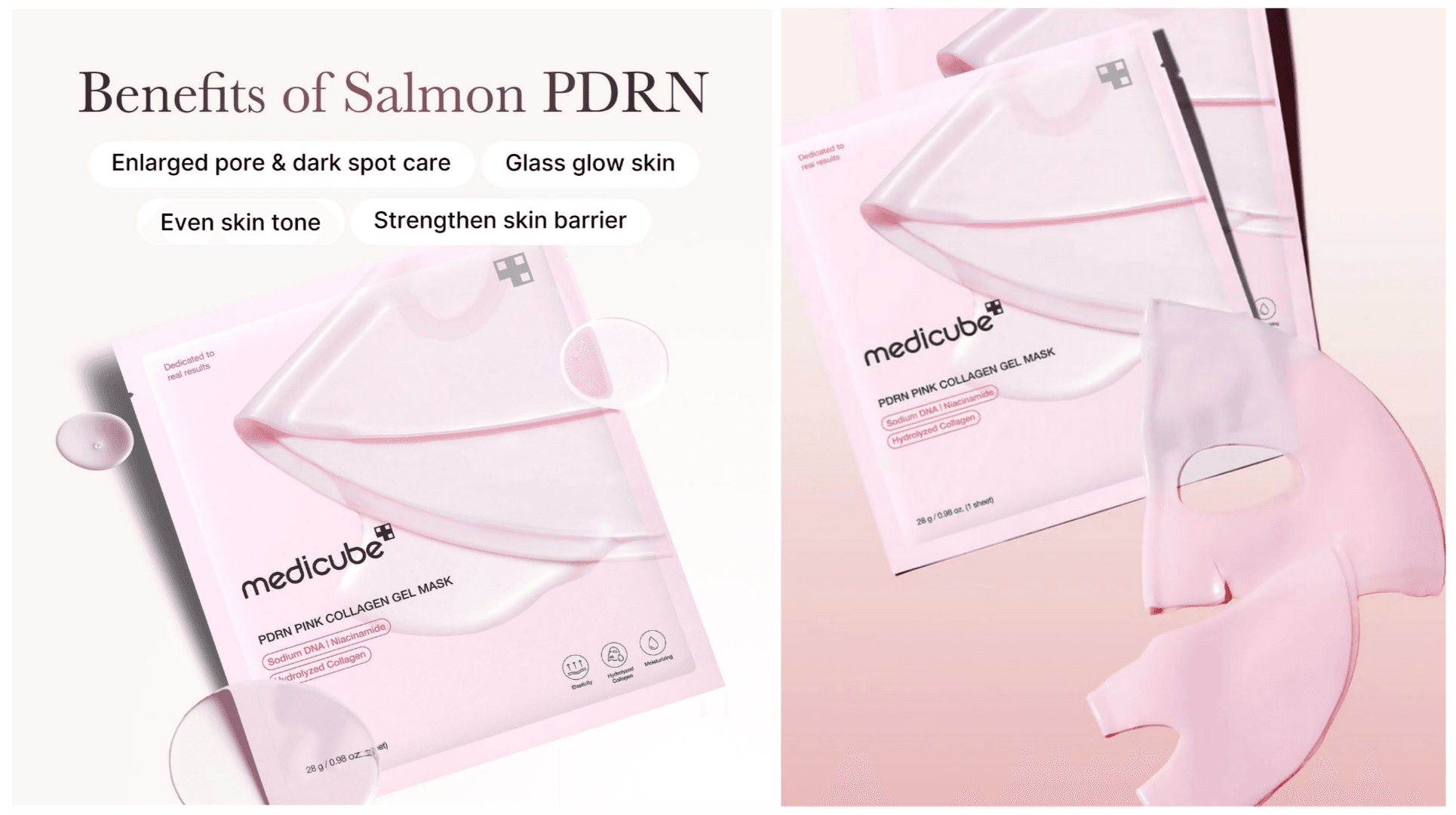 پک ماسک ورقه ای ژلی کلاژن و PDRN مدی کیوب Medicube — تصویر ۴