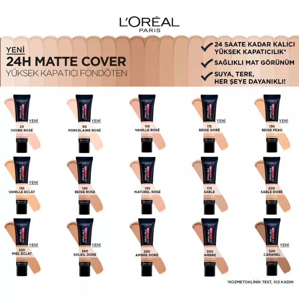 کرم پودر اینفالیبل مات کاور ۳۲ ساعته لورآل | L’Oréal Paris Infaillible 32H Matte Cover Foundation 4% Niacinamide SPF 25 — تصویر ۴