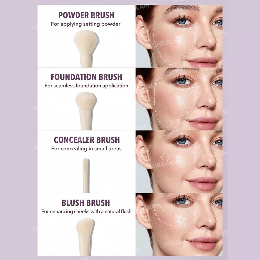 ست براش آرایشی ۸ تکه شیگلم | SHEGLAM Pro Core Brush Set 8 Pieces — تصویر ۴