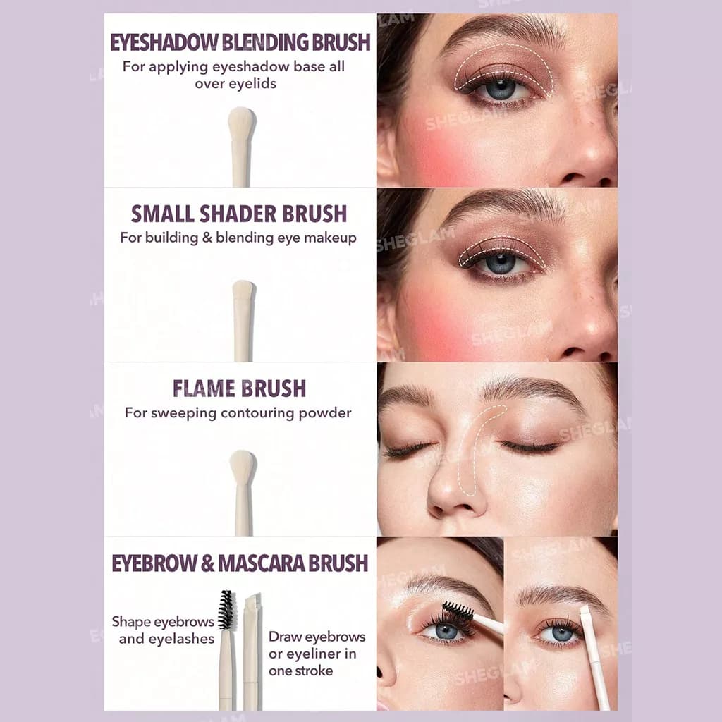 ست براش آرایشی ۸ تکه شیگلم | SHEGLAM Pro Core Brush Set 8 Pieces — تصویر ۳
