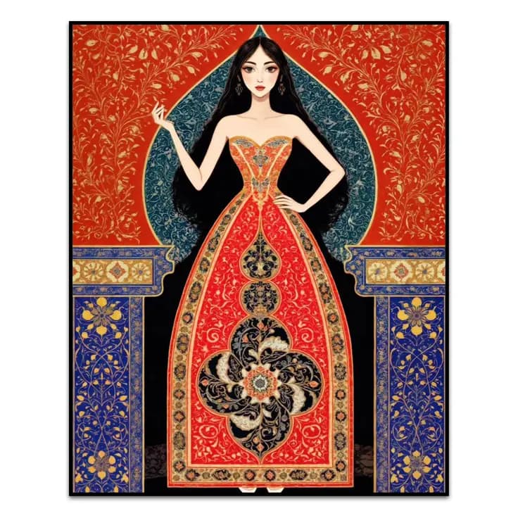 کیت نقاشی الماسی بزرگسال زیبایی زنانه و هنر ایرانی