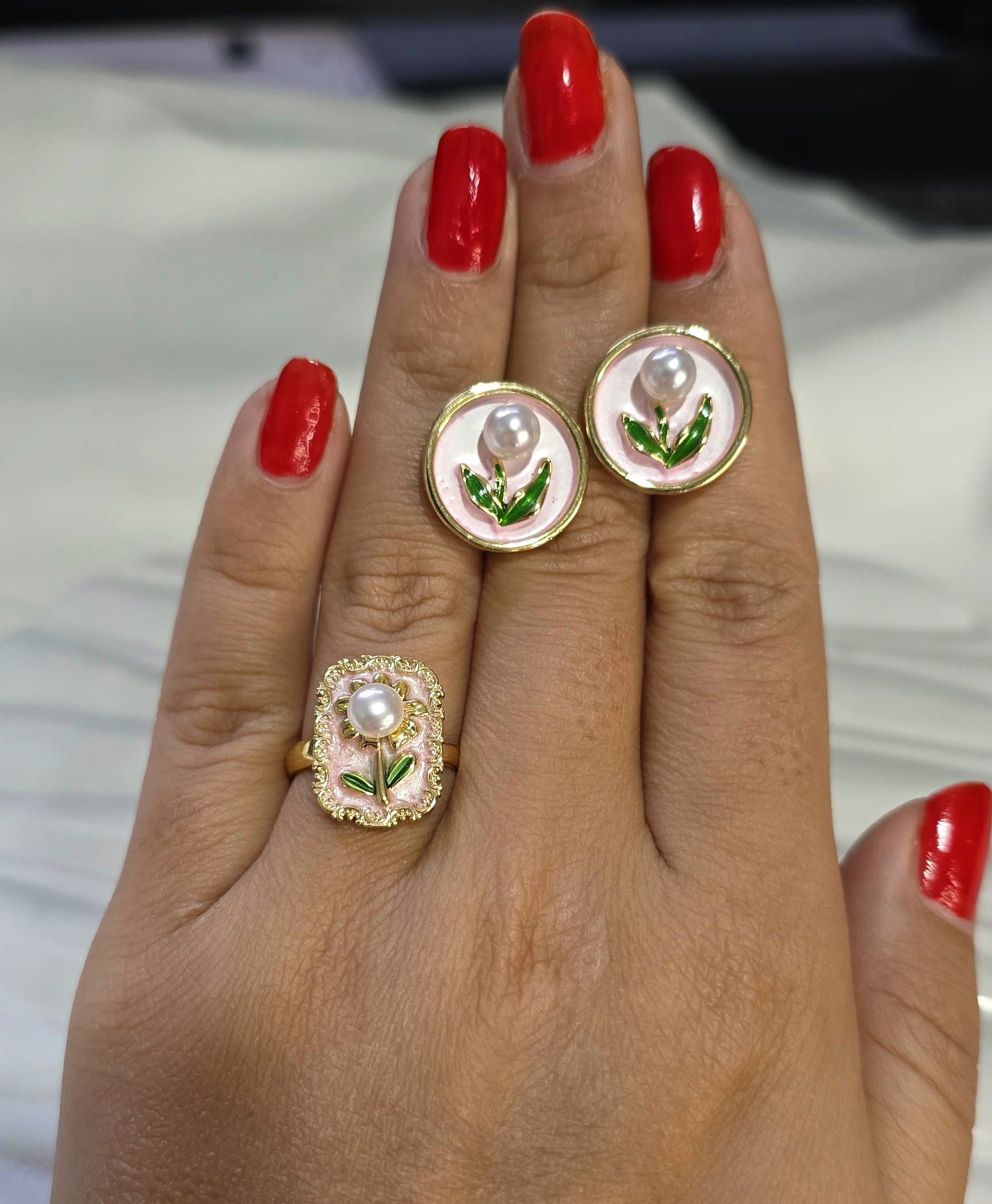 گوشواره میناکاری کد 2046 — تصویر ۴