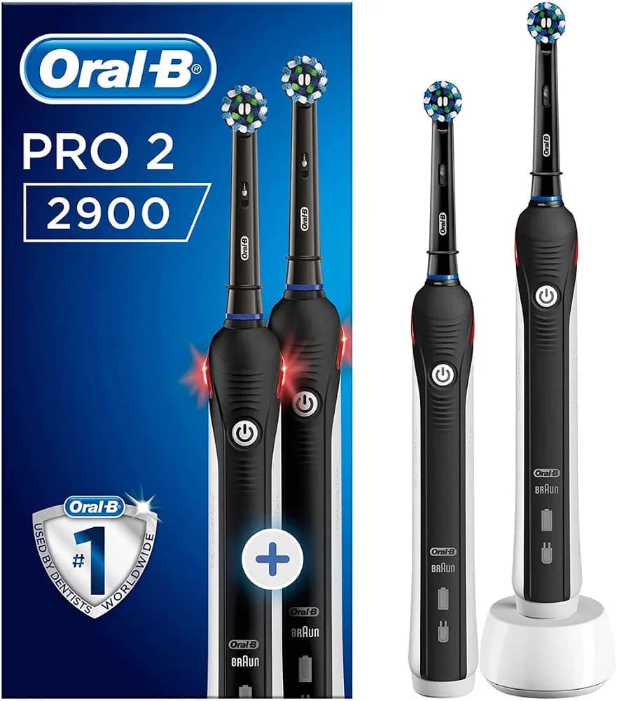 مسواک برقی اورال-بی / براون مدل Oral-B Pro 2 2900 Black Edition بسته ۲ عددی — تصویر ۲