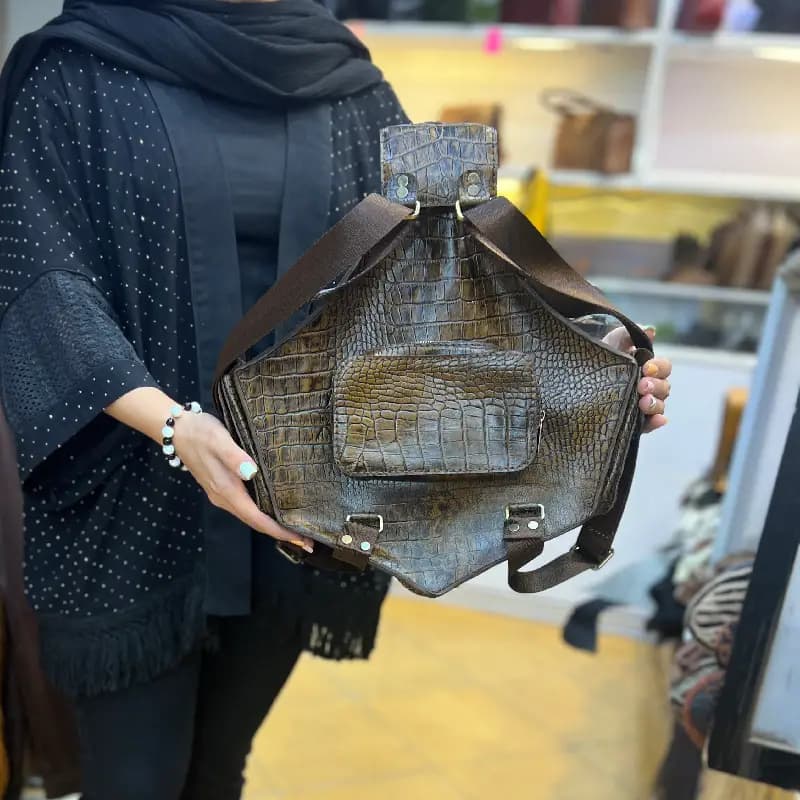 کیف کوله تمام چرم کد 65 — تصویر ۵