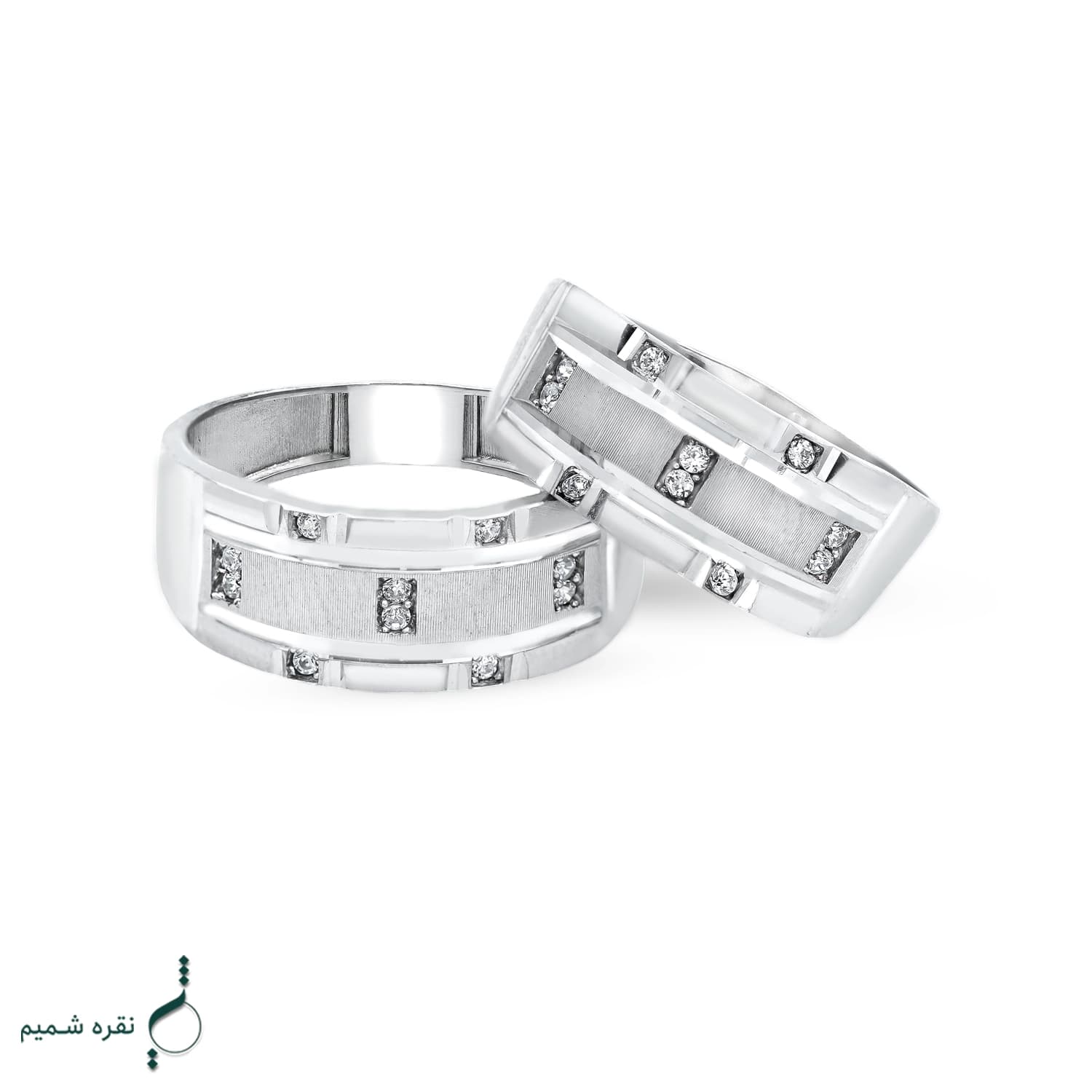 حلقه ست نقره زنانه و مردانه مدل HSE-K71 — تصویر ۳