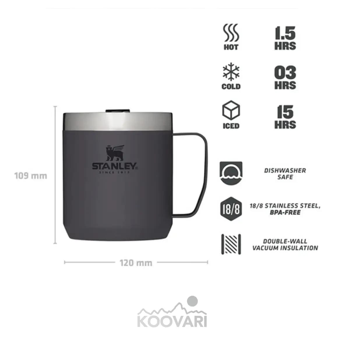 ماگ استنلی مدل STANLEY CLASSIC LEGENDARY CAMP MUG حجم 0.35 لیتر — تصویر ۴
