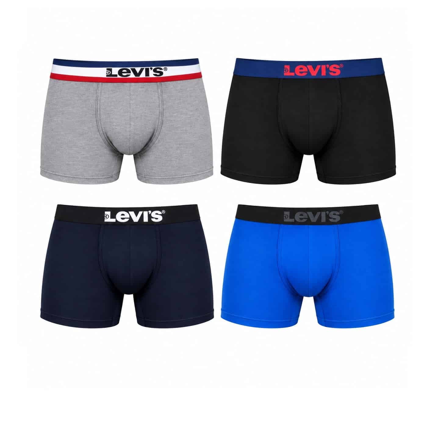 شورت باکسر مردانه نخی برند لیوایز پک 4 عددی 202402 Levi’s