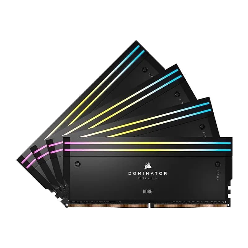 رم کورسیر DOMINATOR TITANIUM Black RGB 32GB 16GBx2 7200Mhz CL34 DDR5 — تصویر ۲