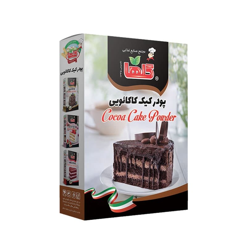 پودر کیک کاکائویی 450 گرم گلها (جعبه)