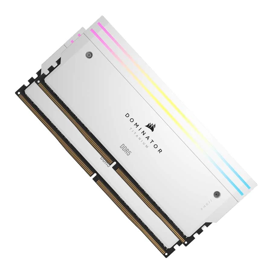 رم کورسیر DOMINATOR TITANIUM WH RGB 96GB 48GBx2 6600Mhz CL32 DDR5 — تصویر ۳