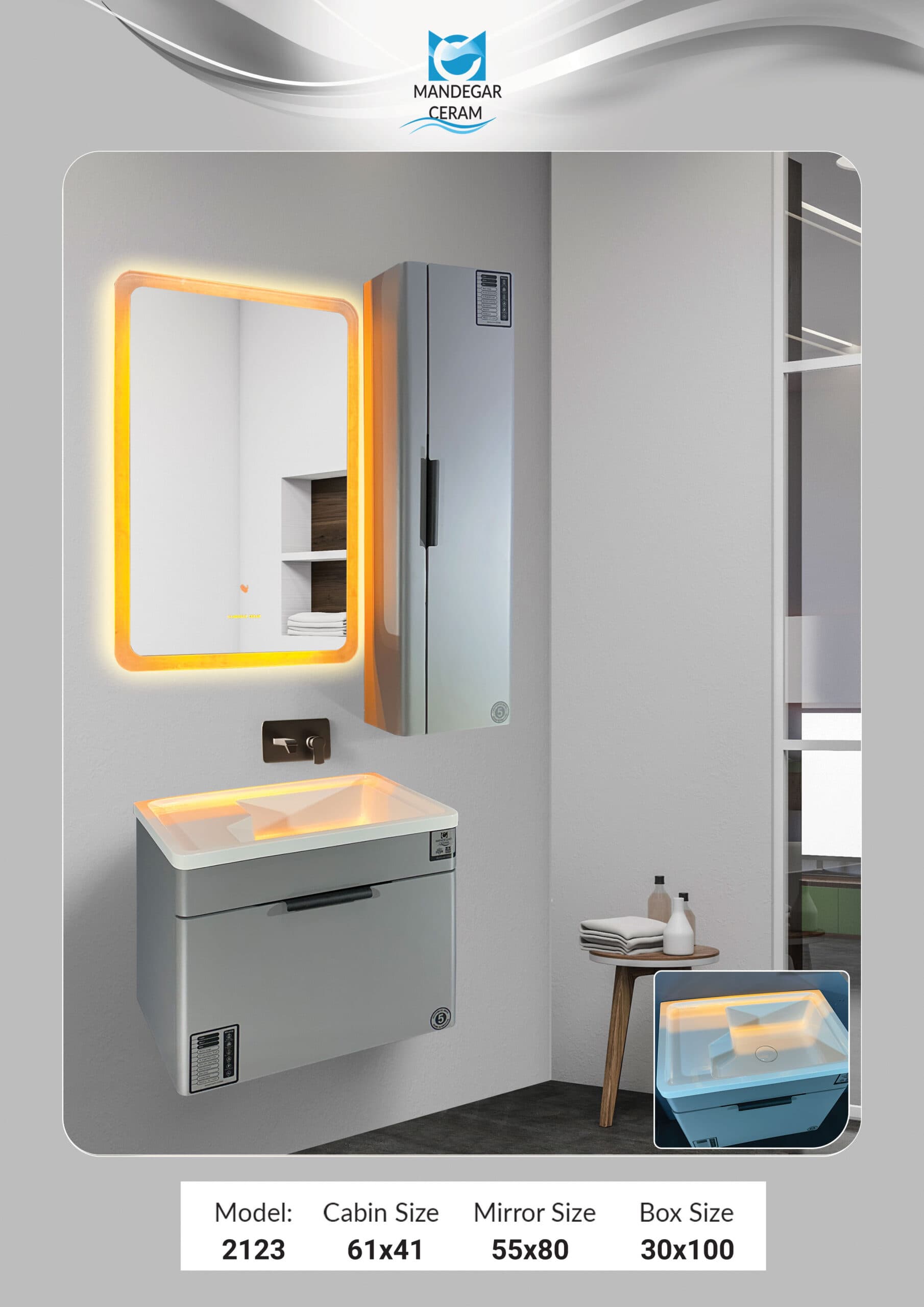 روشویی کابینتی 2123 ماندگار سرام