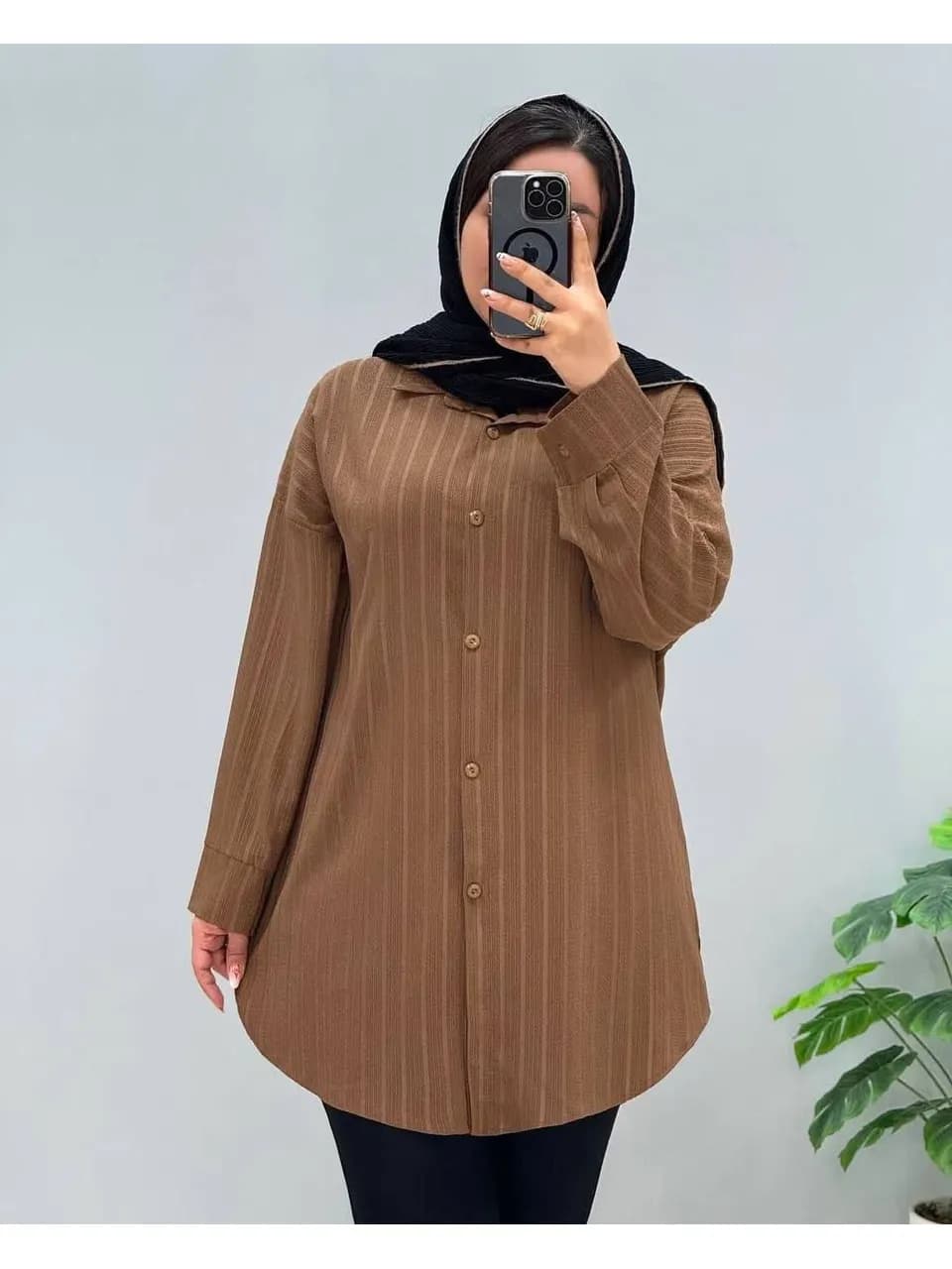 شومیز مانتویی قواره دار کد 6837 — تصویر ۲