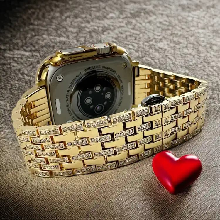 بند و کاور ساعت هوشمند iband مدل نگین دار مناسب برای سایز 49 اولترا — تصویر ۲