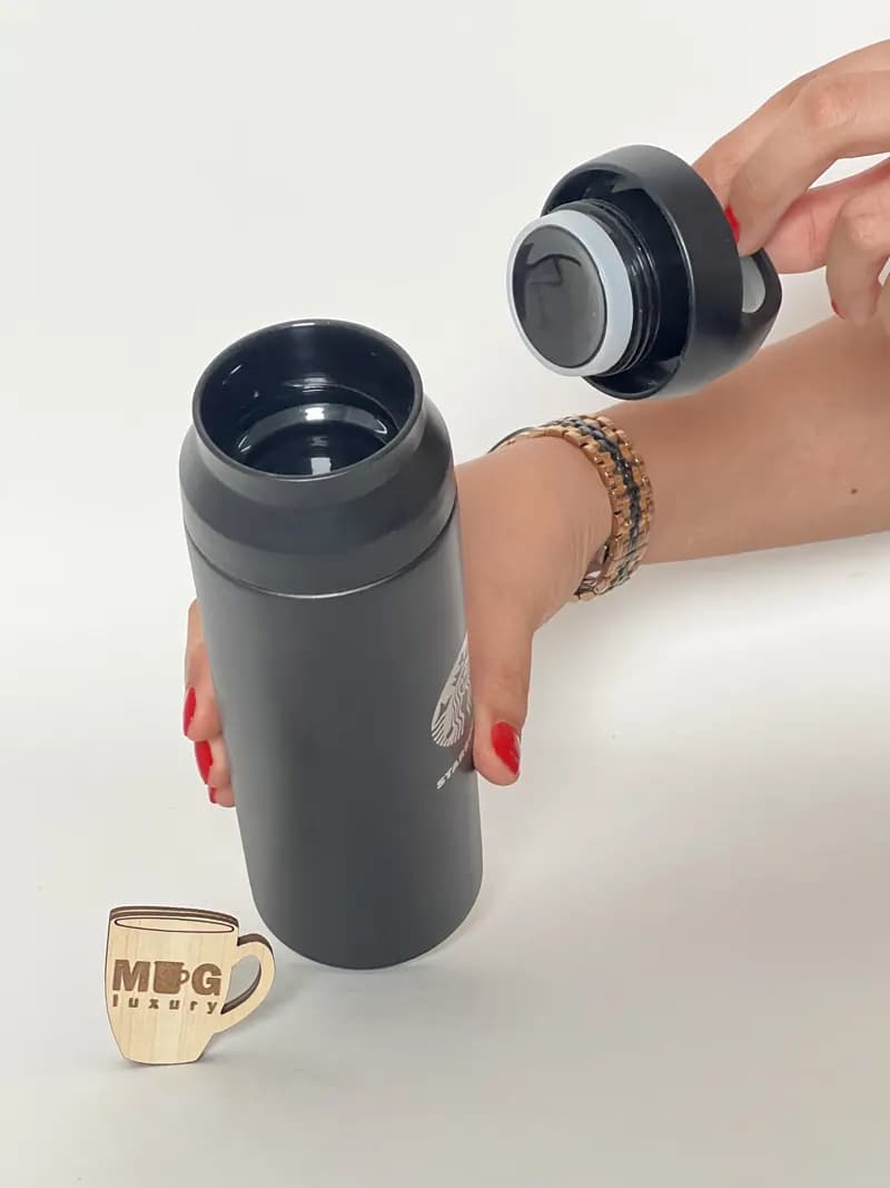 تراول ماگ Starbucks دسته دار درب پیچی 500 میل استیل 304 — تصویر ۴