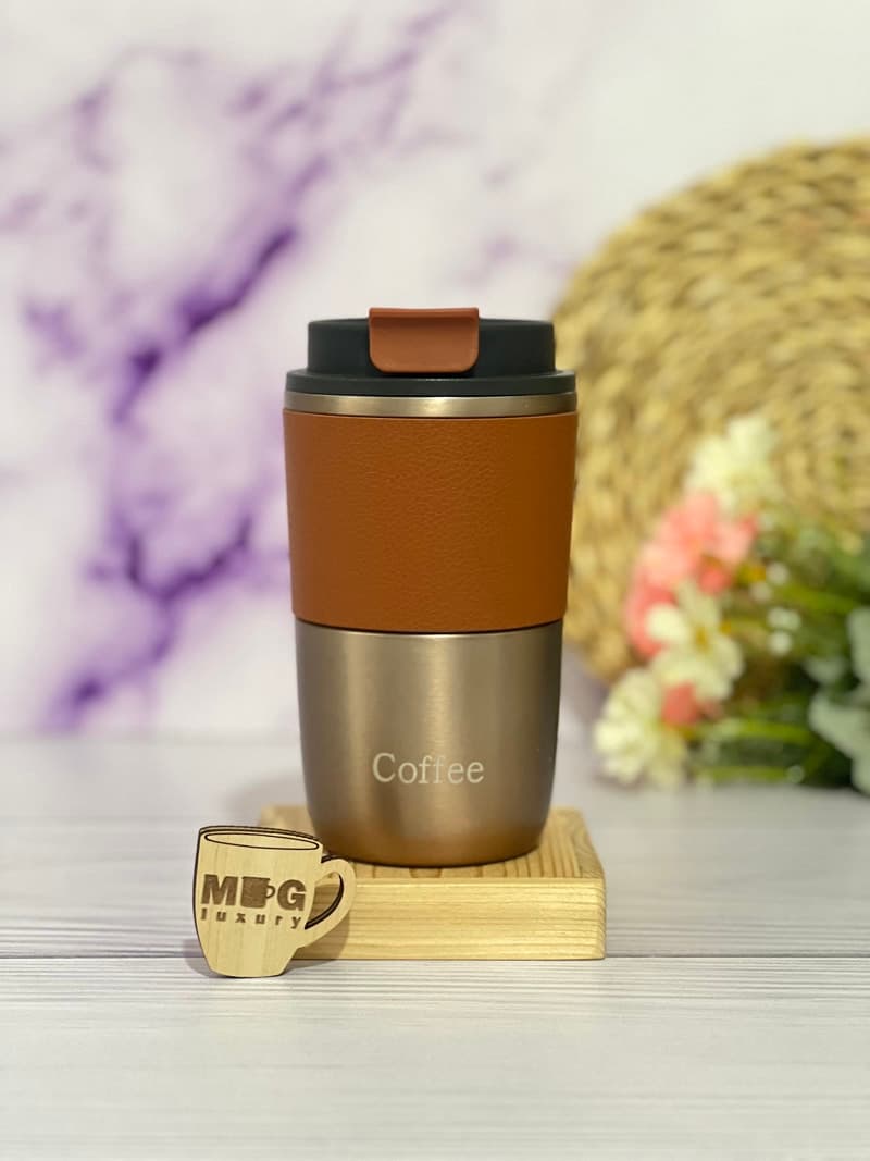 تراول ماگ COFFEE دور چرم 420 میل استیل آنتی باکتریال — تصویر ۶