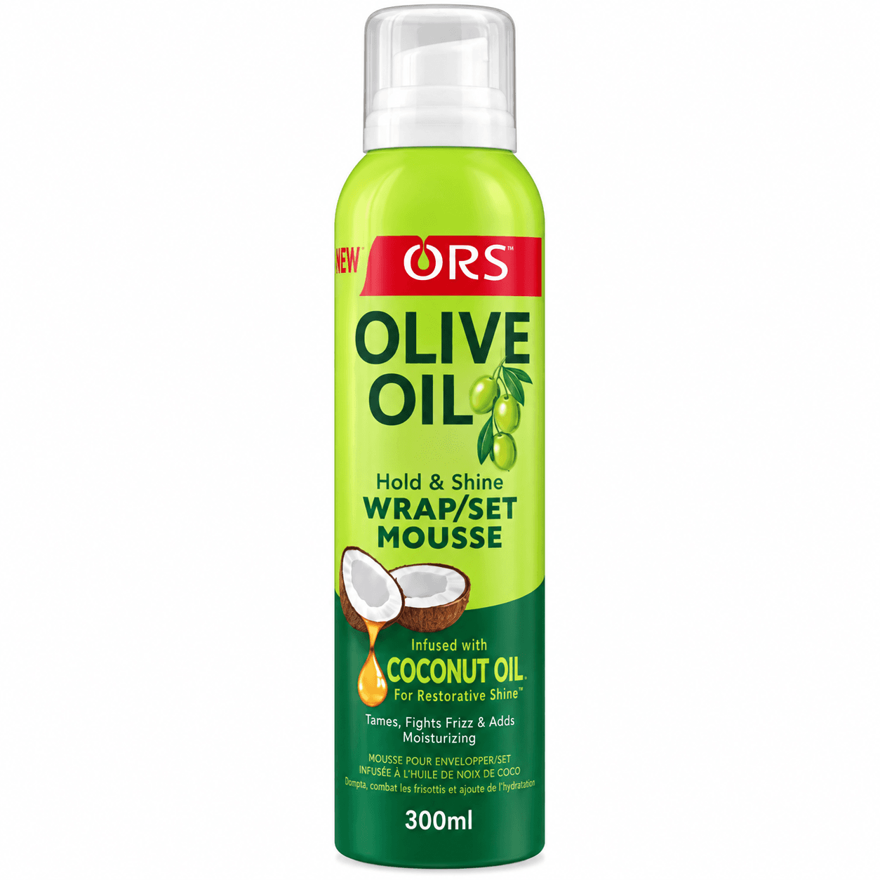 موس حالت دهنده مو او آر اس WRAP/SET MOUSSE COCONUT OIL ORS