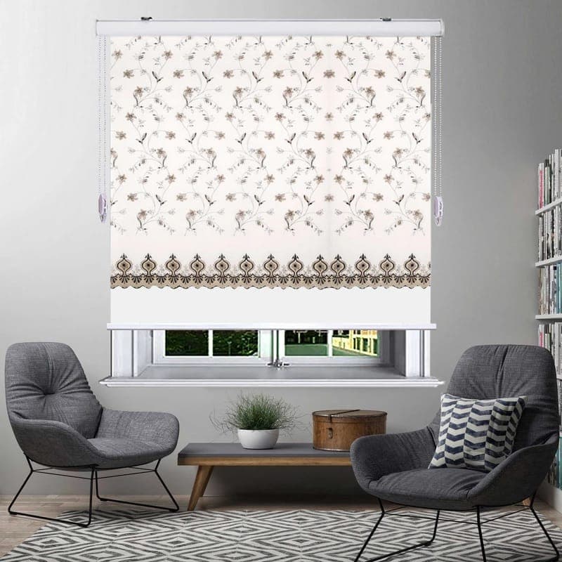 پرده دومکانیزم کد 923 سایز 280×200 سانتی متر(کرم)