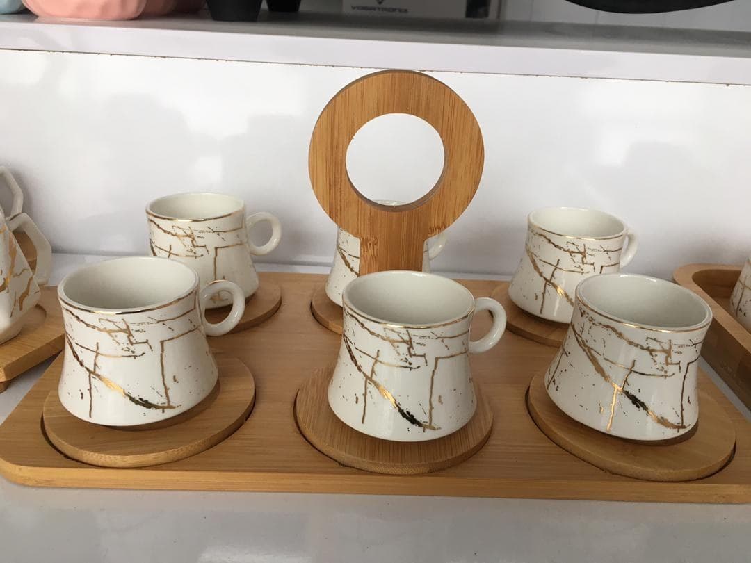 سینی قهوه چوب بابو ART.COLLection فنجان کوچک 6 تای