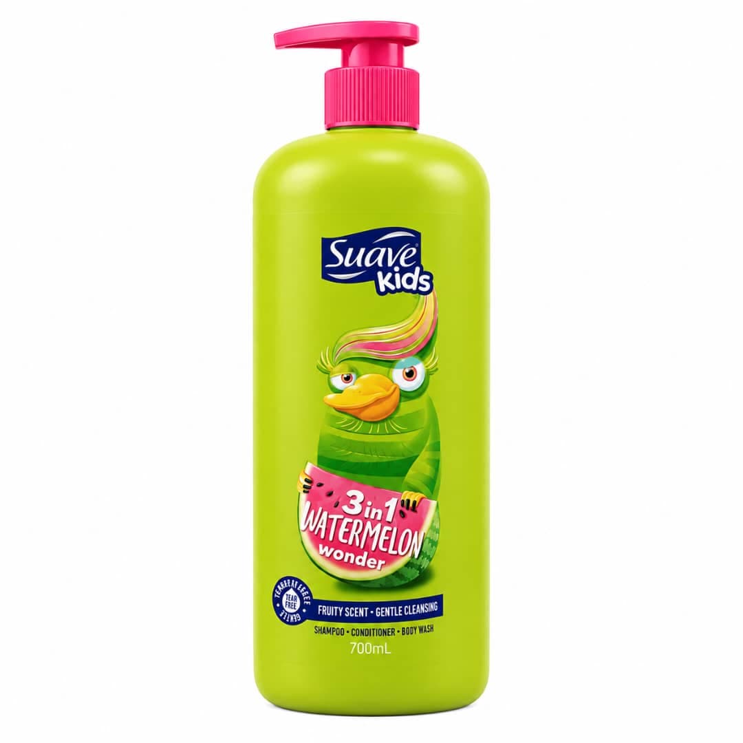 شامپو و نرم کننده 3 در 1 شاور ژل کودک SHAMPOO _CONDITIONER-BODY WASH WONDER WATERMELON 3IN 1 Suave Kids