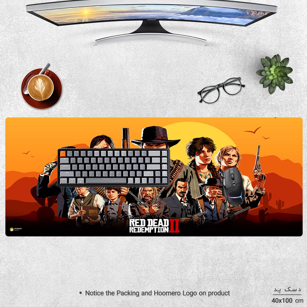 دسک پد هومرو مدل HX014 طرح Red Dead Redemption سایز 40×100 سانتیمتر — تصویر ۳