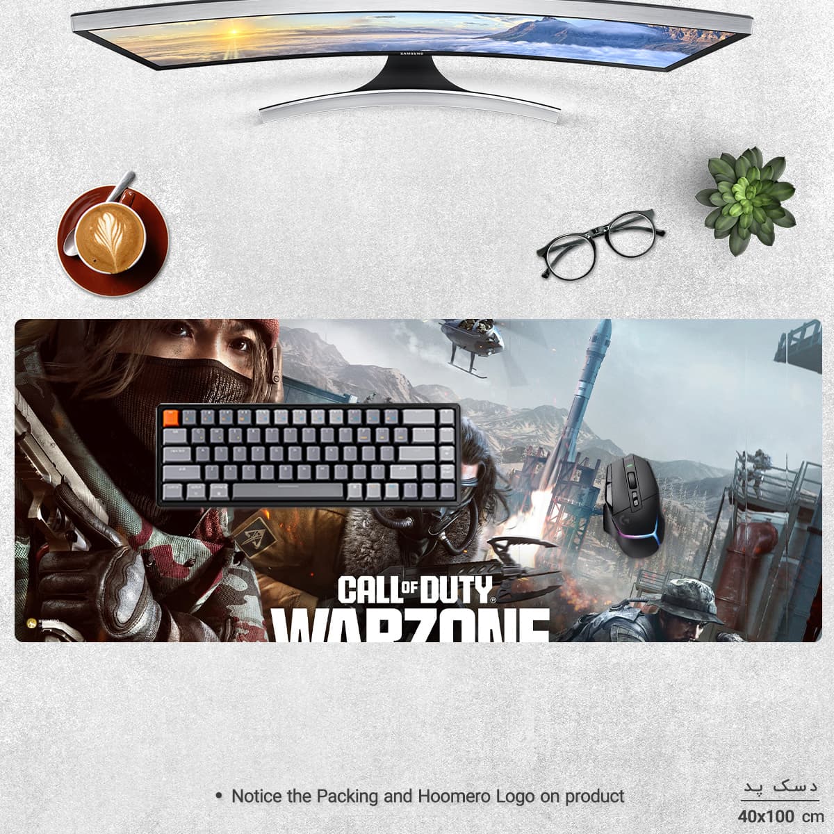 دسک پد هومرو مدل HX074 طرح کالاف دیوتی Call of Duty سایز 40×100 سانتیمتر — تصویر ۳