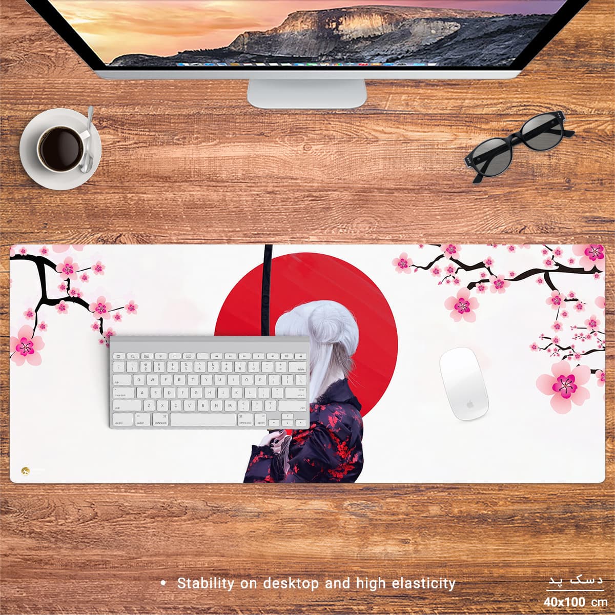 دسک پد هومرو مدل HX224 طرح سامورایی فانتزی سایز 40×100 سانتیمتر — تصویر ۳