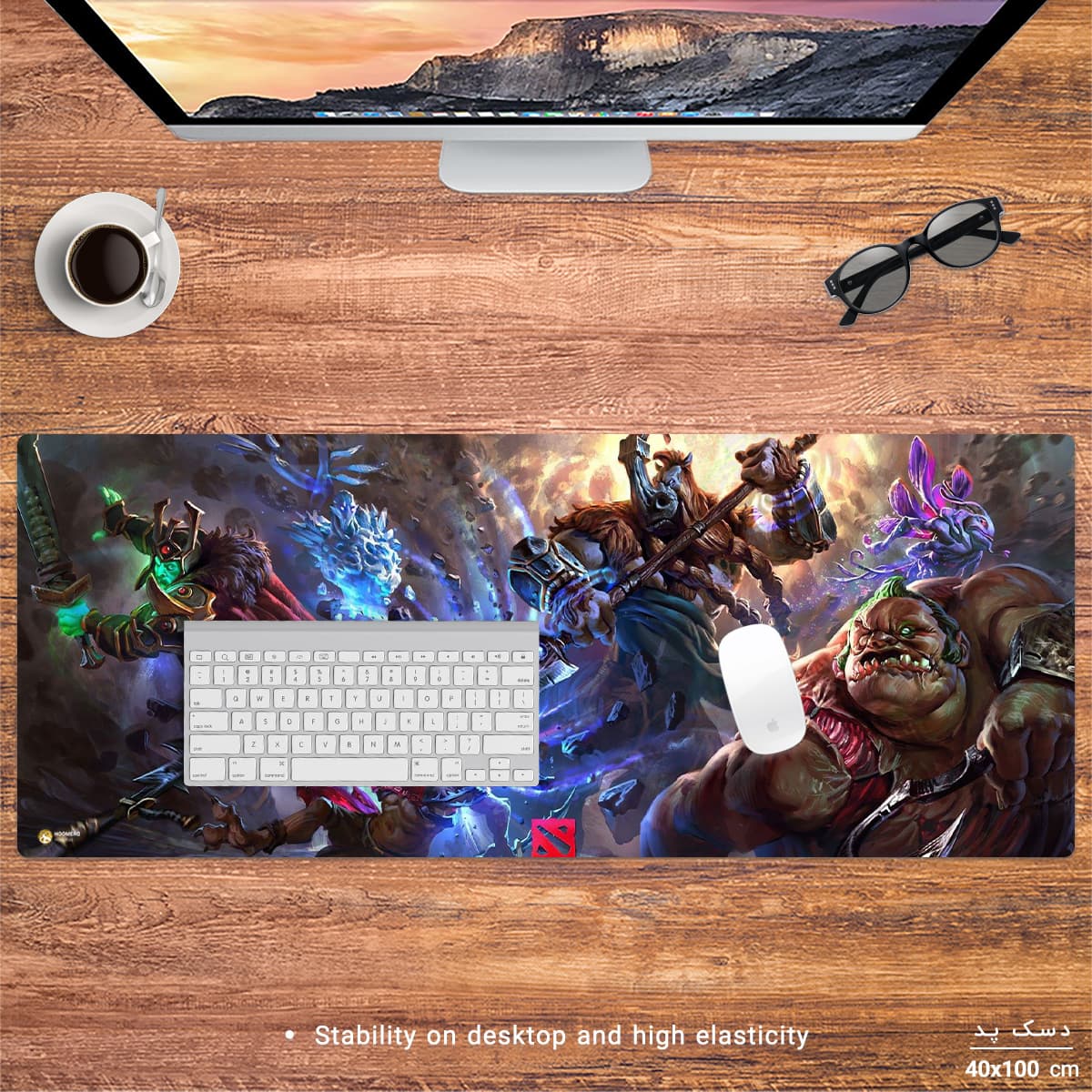 دسک پد هومرو مدل HX255 طرح بازی Dota2 سایز 40×100 سانتیمتر — تصویر ۳