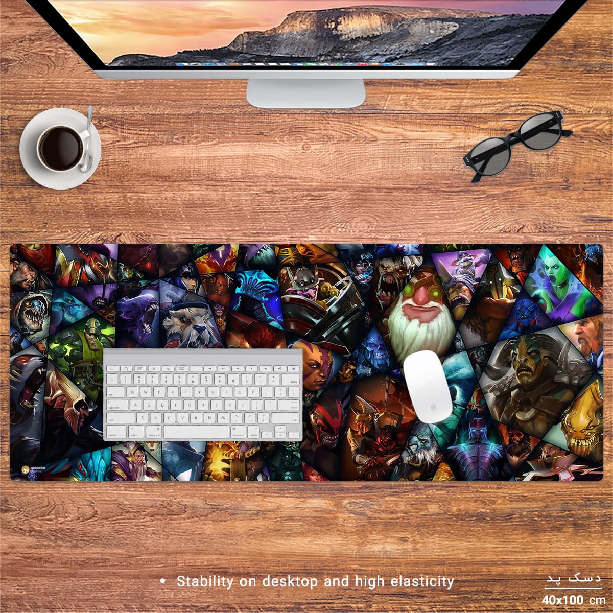 دسک پد هومرو مدل HX257 طرح بازی Dota2 سایز 40×100 سانتیمتر — تصویر ۲