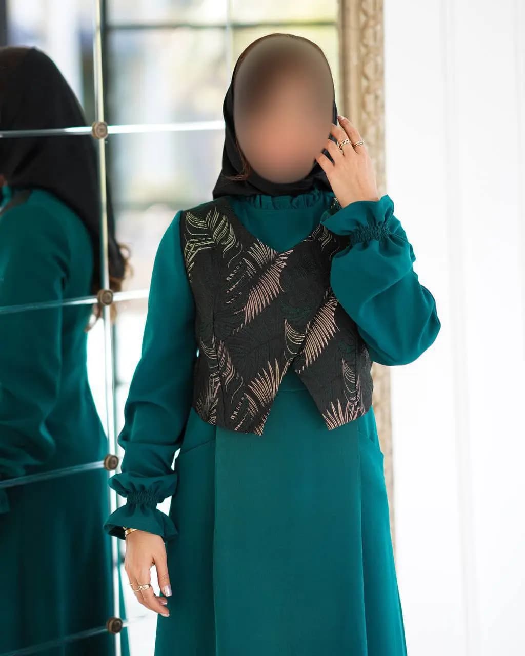 مانتو پیراهنی بلند ترکیبی — تصویر ۷