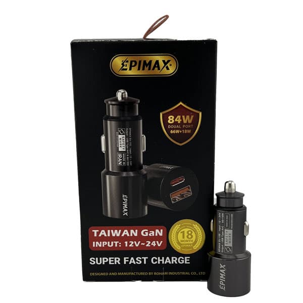 شارژر فندکی قدرتمند 84 وات سوپر فست شارژ epimax eu155