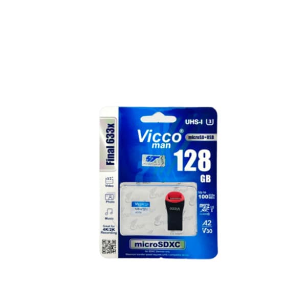 مموری کارت حافظه microSD ویکومن VICCO Final 633X ظرفیت 128 گیگ