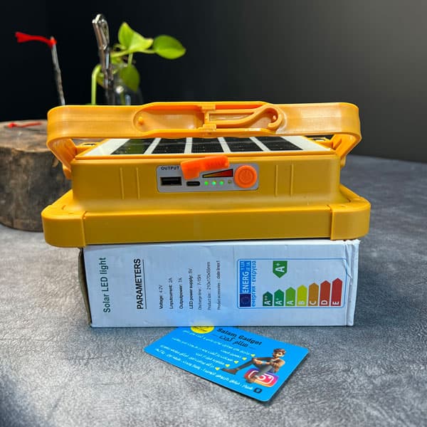 پروژکتور و پاوربانک شارژی خورشیدی اسمال سان مدل solar LED light SL D8 — تصویر ۸