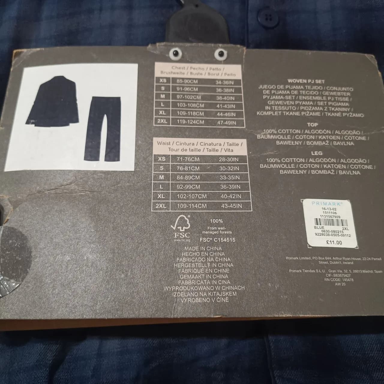 ست پیراهن و شلوار خواب مردانه برند primark کد M0214 — تصویر ۸