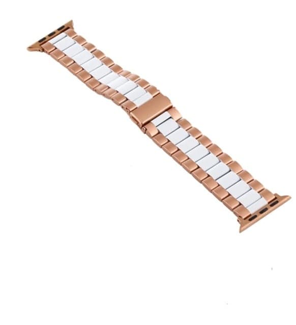 بند استیل دو رنگ Goui مدل رولکسی – لوکس و سازگار با Apple Watch 42/44/45/49ا فلاح نت — تصویر ۲