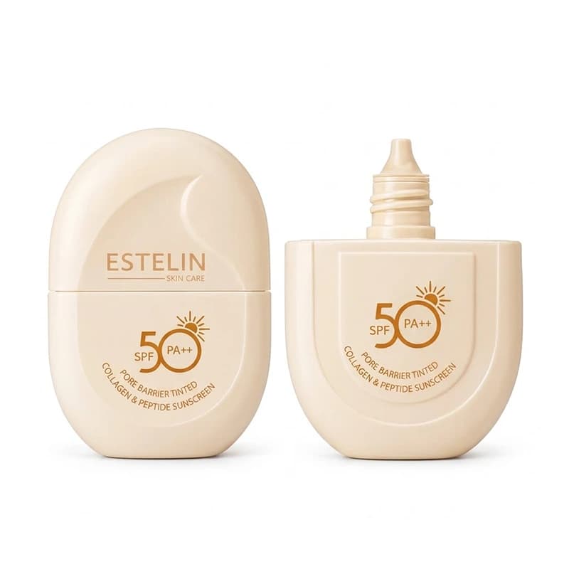 ضد آفتاب رنگی استلین مدل Pore Barrier کلاژن و پپتید SPF 50