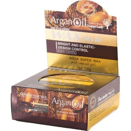 چسب مو حاوی روغن آرگان هپی لیدی Happy Lady WAX Style حجم 150 گرم – حالتدهی قوی و درخشندگی مو — تصویر ۲