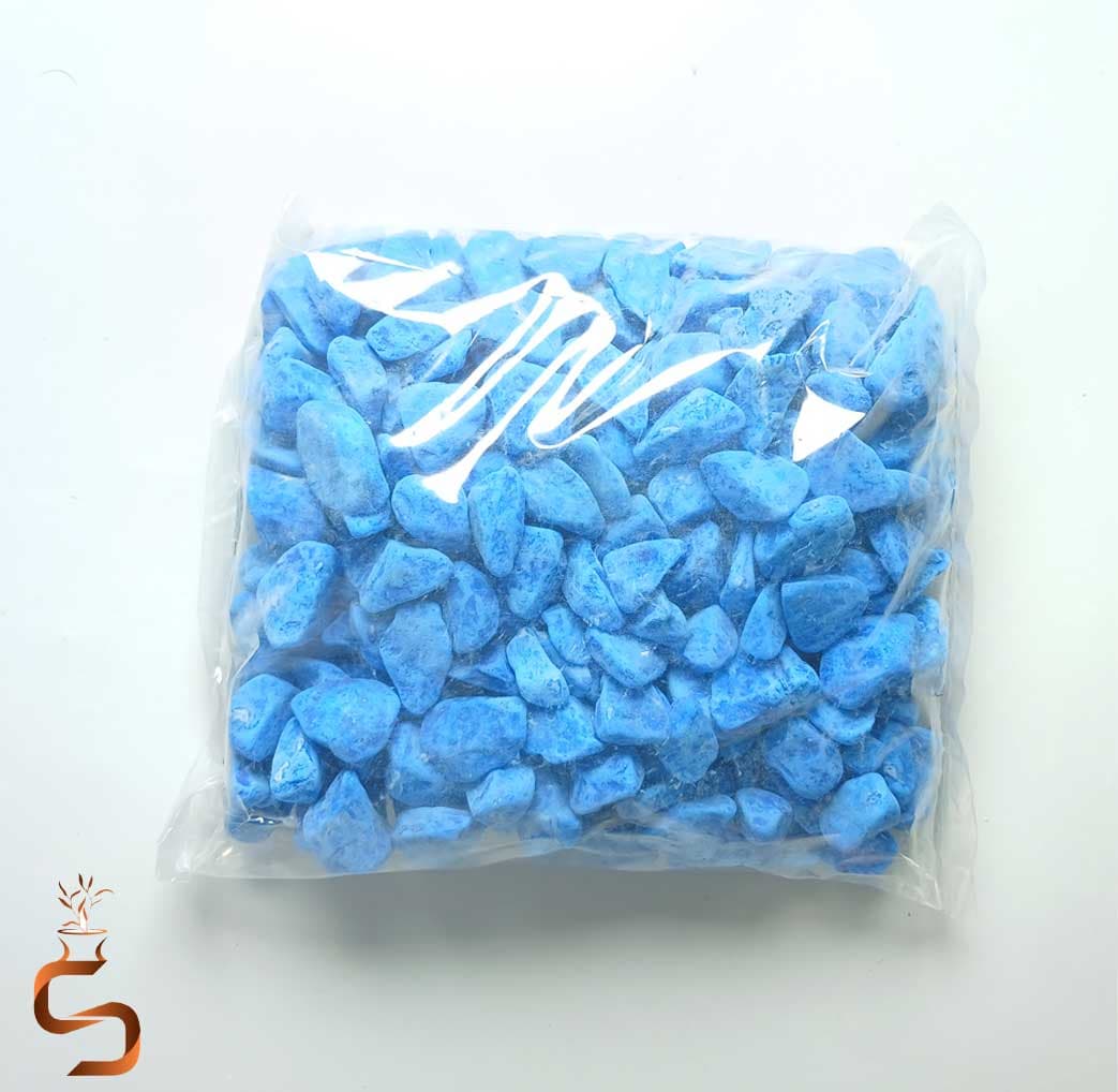 سنگ رنگی گلدان تزئینی آبی آسمانی (بسته ۵۰۰ گرمی)