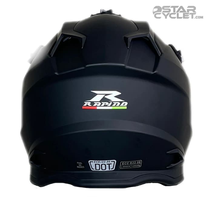 کلاه کاسکت کراسی RAPIDO مدل 635 MATT BLACK — تصویر ۹
