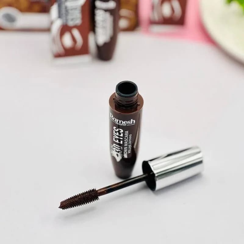 ریمل حجم دهنده قهوه ای رامش بیوتی Ramash Beauty مدل 3D Eyes — تصویر ۷