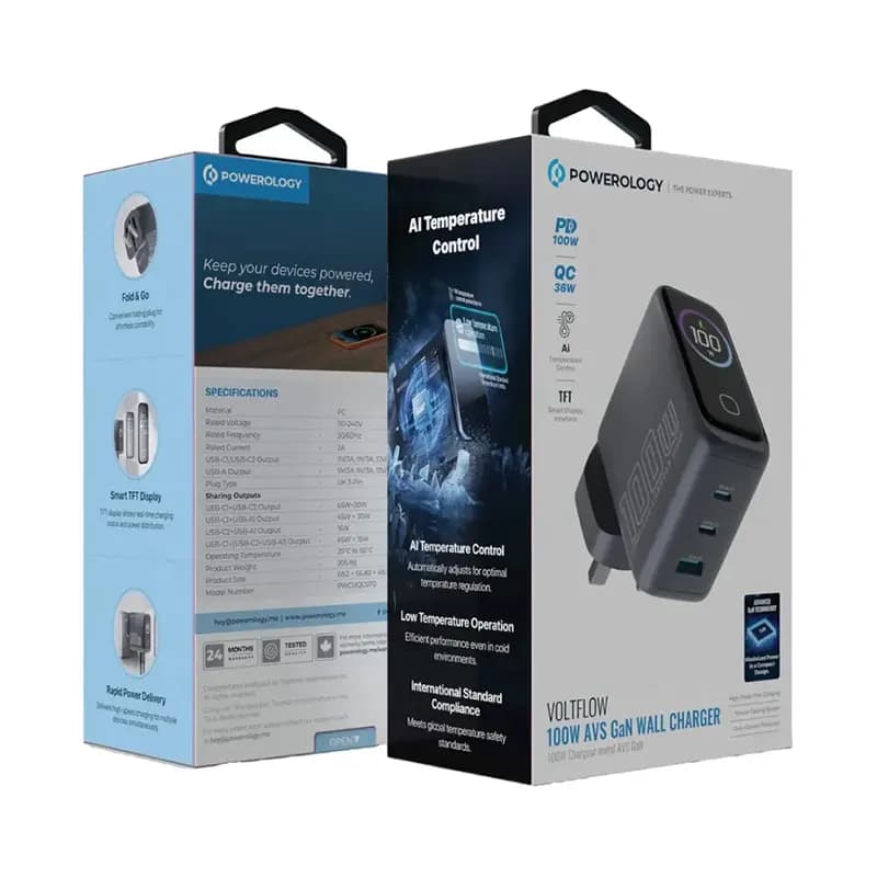 شارژر دیواری پاورولوژی PWCUQC070GY — تصویر ۳