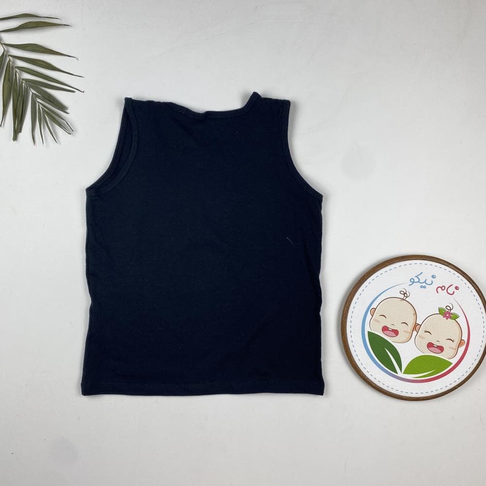تاپ پسرانه آستین کوتاه طرح عروسک زرد یقه گرد مشکی رنگ – 8 تا 10 سال — تصویر ۲