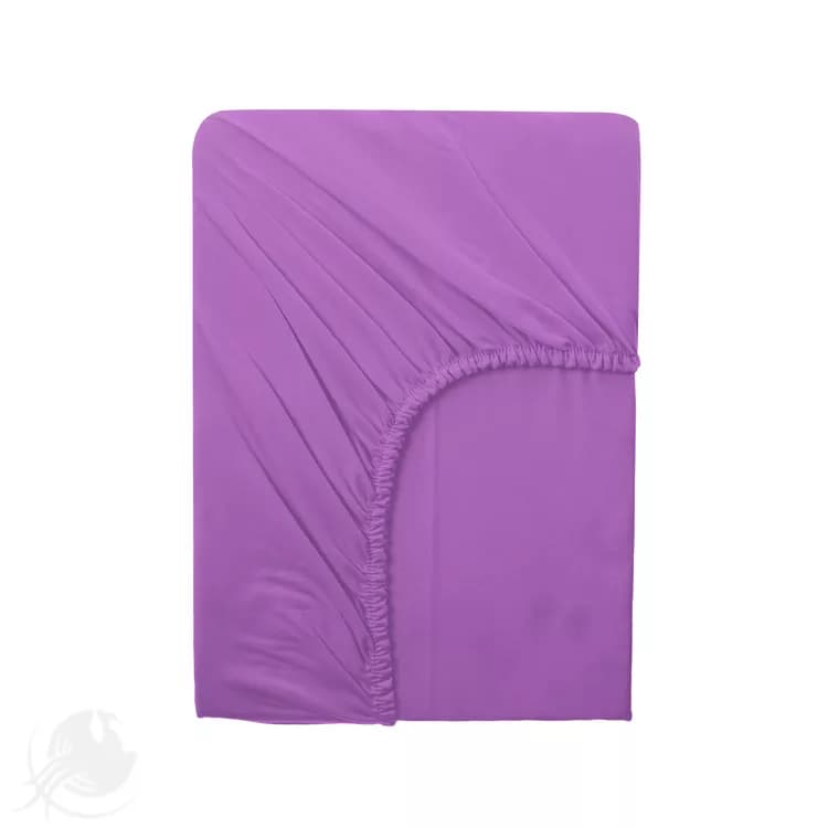 ست کامل ملحفه، 100% پنبه بنفش یک نفره ۳ تکه — تصویر ۳