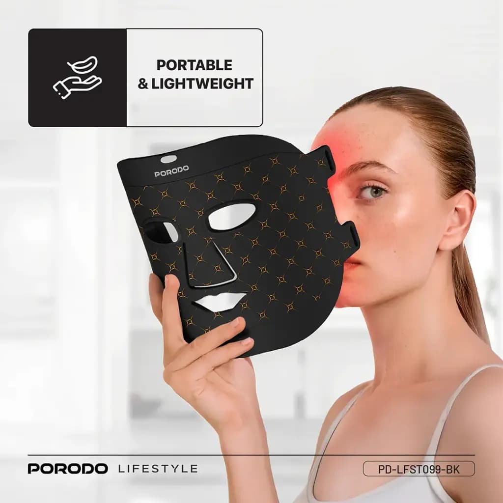 ماسک صورت پرودو مدل PD-LFST099-BK نور درمانی با 7 رنگ LED — تصویر ۳