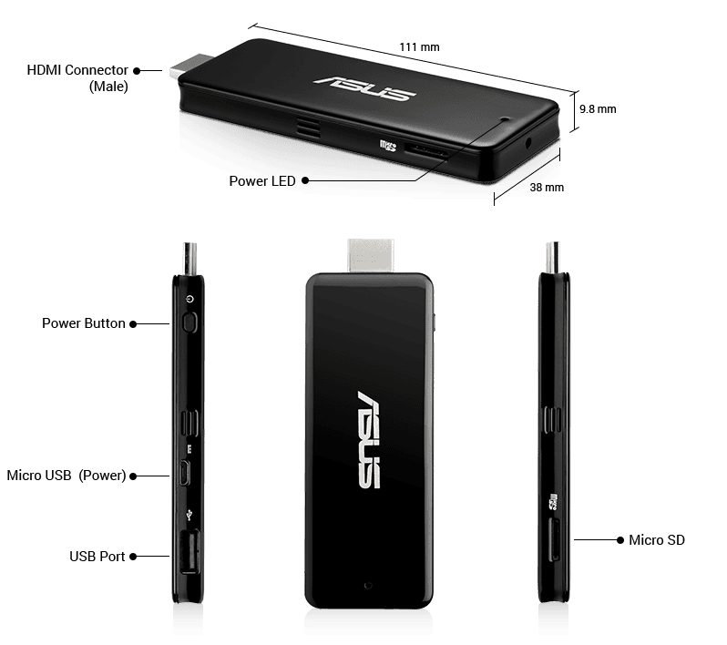 مینی پی سی ایسوس ASUS Stick PC QM1