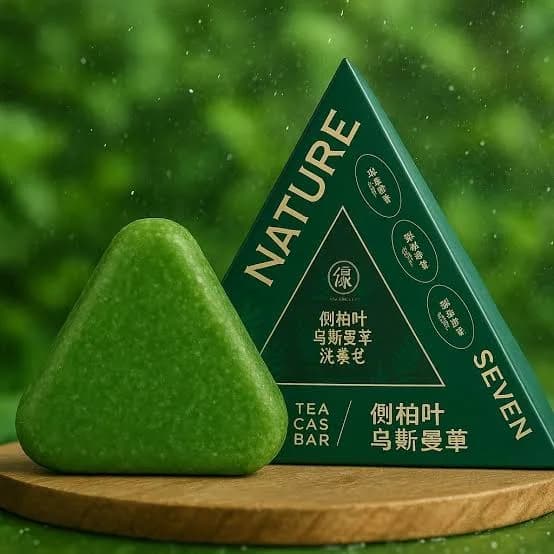 صابون مثلثی سبز رشد مجدد مو رزماری اصل Nature Seven Green — تصویر ۲