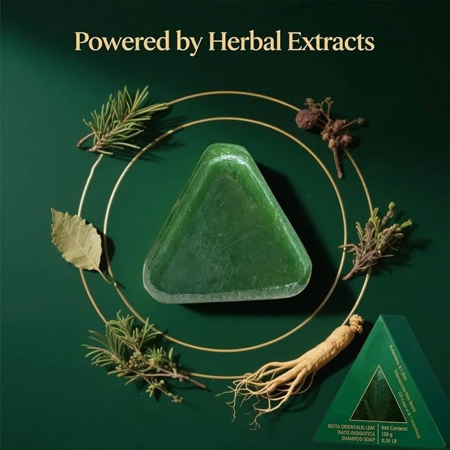 صابون مثلثی سبز رشد مجدد مو رزماری اصل Nature Seven Green — تصویر ۸