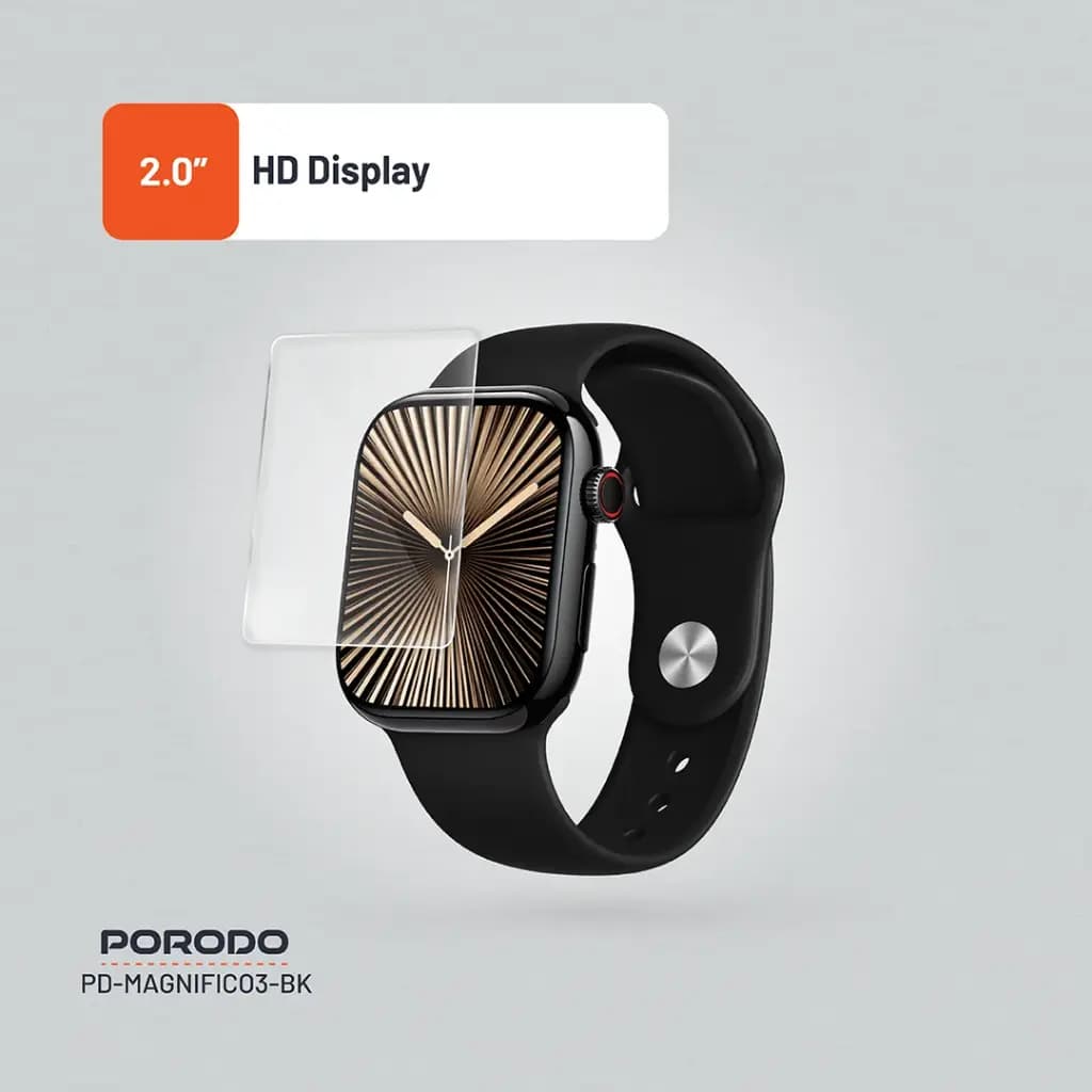 ساعت هوشمند پرودو مدل Porodo Magnifico 3 Smart Watch | نمایشگر 2 اینچی، تماس بلوتوثی و پایش سلامت — تصویر ۷