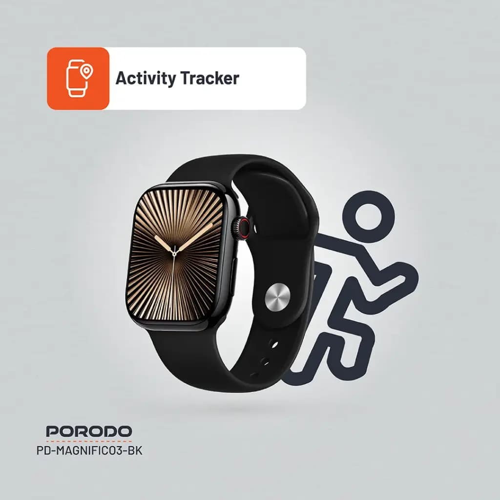 ساعت هوشمند پرودو مدل Porodo Magnifico 3 Smart Watch | نمایشگر 2 اینچی، تماس بلوتوثی و پایش سلامت — تصویر ۵